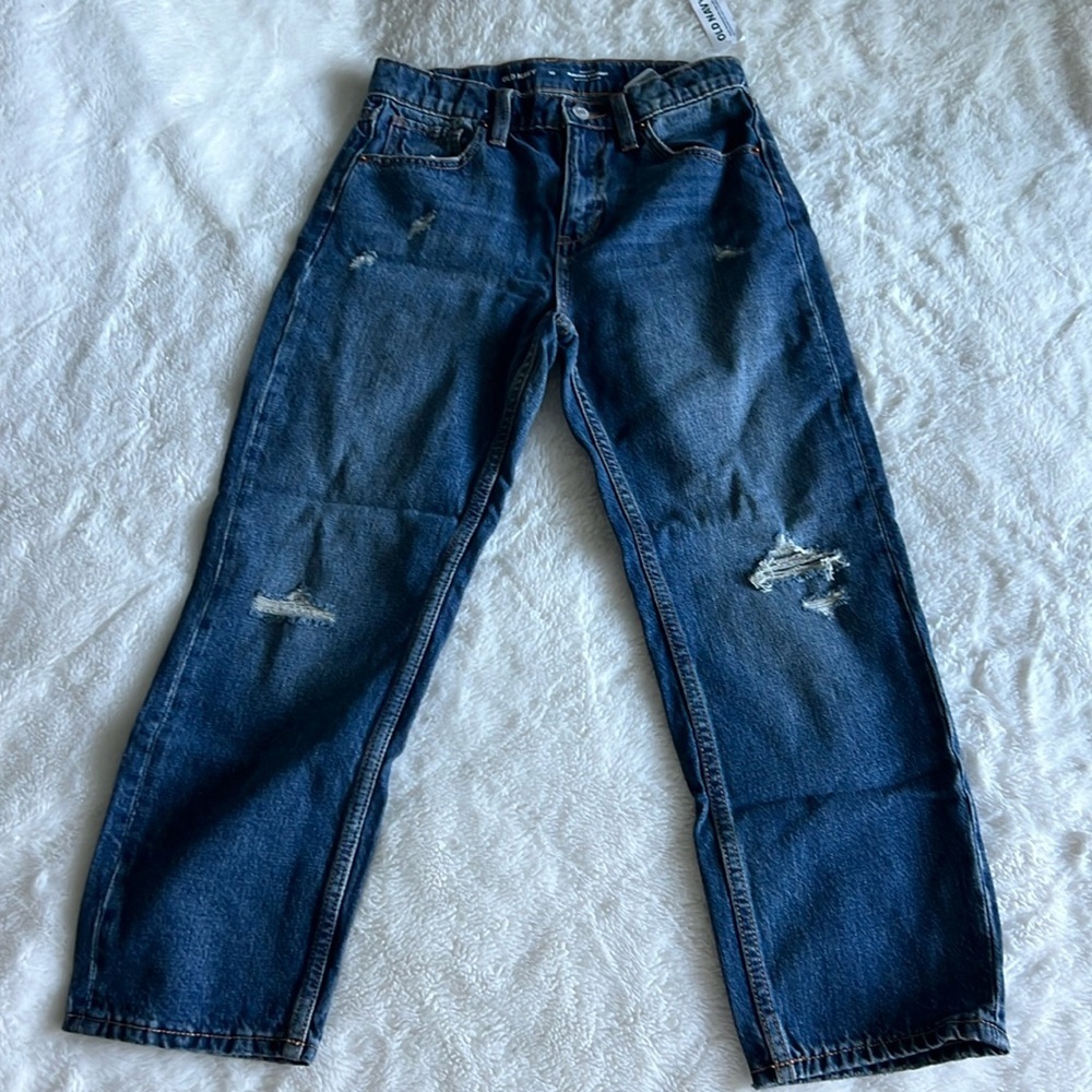 Old Navy Jeans Youth Girls High Rise Slouchy Straight Built In Tough 10